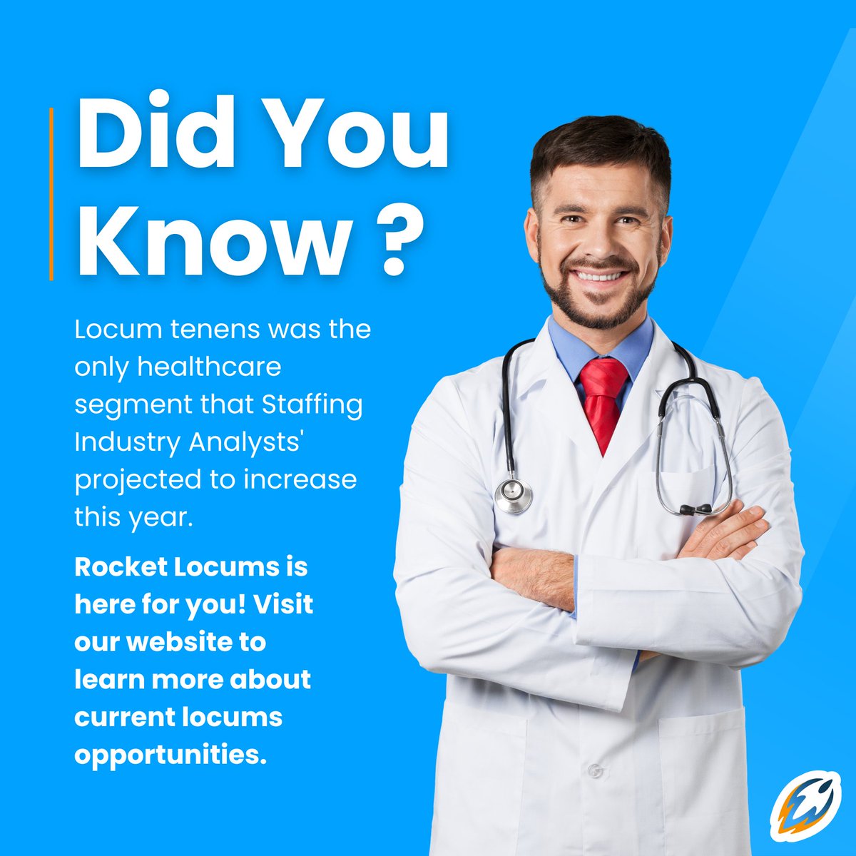 RocketLocums's tweet photo. Our mission is to connect healthcare professionals with the best opportunities while providing exceptional support and guidance along the way. Be your own boss with #RocketLocums Learn more here: https://t.co/UHXusljran π©Ί
#HealthcareRecruitment #HealthcareStaffing https://t.co/HG4s1GL20a