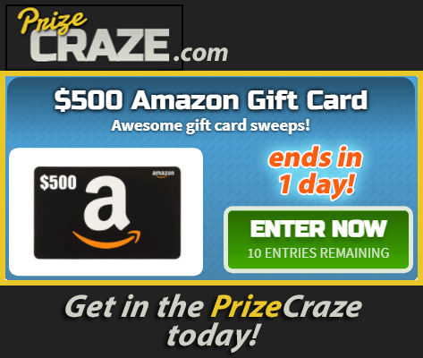 Prize_Craze's tweet image. #Sweepstakes #PrizeDrawing #GiveawayAlert

⏳The countdown is on! There is just 1 day left to enter to #win the next $500 #Amazon Gift Card #Giveaway! 🎁 If you want free entries for the chance to be the lucky #winner ...
👇
Get in the PrizeCraze today: ow.ly/2LpV50OI1Yg