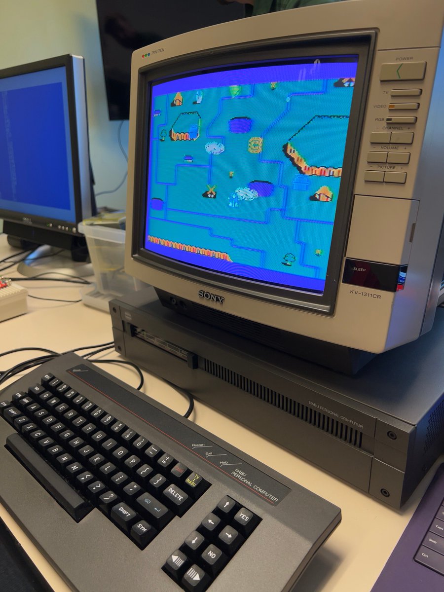 AmigaL0ve's tweet photo. Last night the Seattle Commodore Computer Club @seaccclub  was simply sensational. So many great retro peeps and remarkable machines.

- Atari 130xe
- Networked NABU w/Surface
- Mega65
- WinXP + Zoom + 1581 shenanigans
- Repairs to Amiga Deneb USB 
Great times! Best people. https://t.co/ILQRcNF6L2