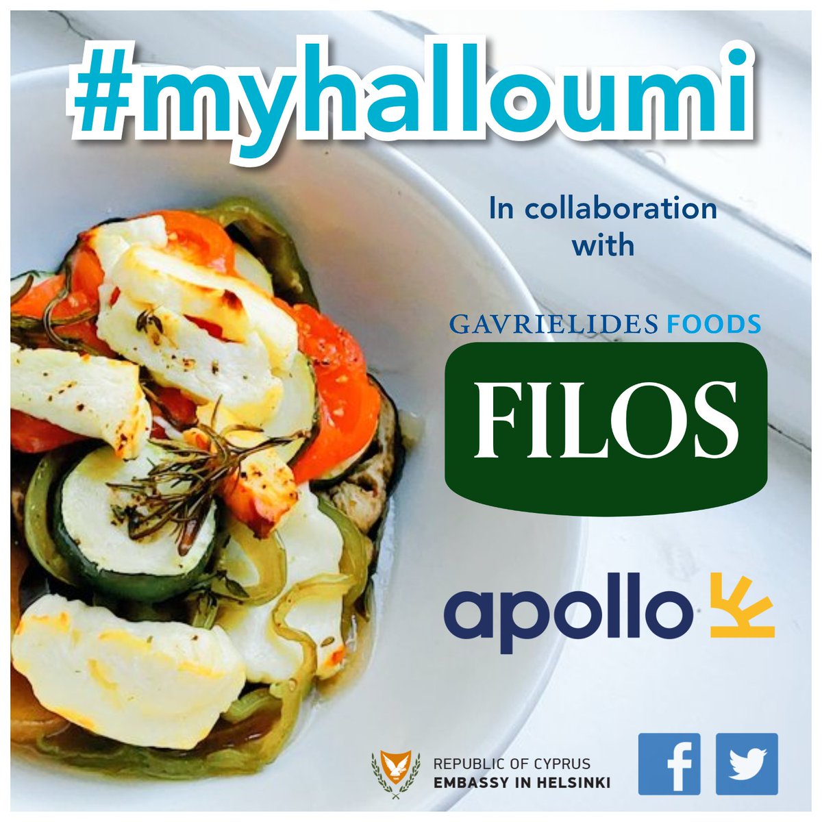 CyprusinFinland's tweet photo. It's already June and time to unleash the flavours of summer!👩‍🍳

Post a 📸 or 🎥 on Twitter/Facebook of a dish you prepare with halloumi until 30/6, include #myhalloumi in the text &amp; enter the draw to win an €8️⃣0️⃣0️⃣ voucher for a dream holiday to #Cyprus 🏖️

#kesä #loma #arvonta https://t.co/MQfZNpI9zW