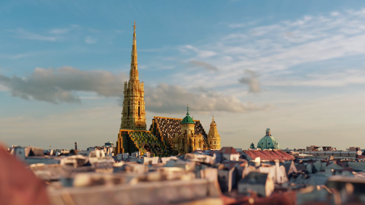 WaymerBTE's tweet photo. 🇦🇹 Stephansdom, Wien, Austria, built by me &amp; SoleSol06#0794 for the @BuildTheEarth_ project. 
Renders by me &amp; timtim7095 https://t.co/91Nq2bC2as