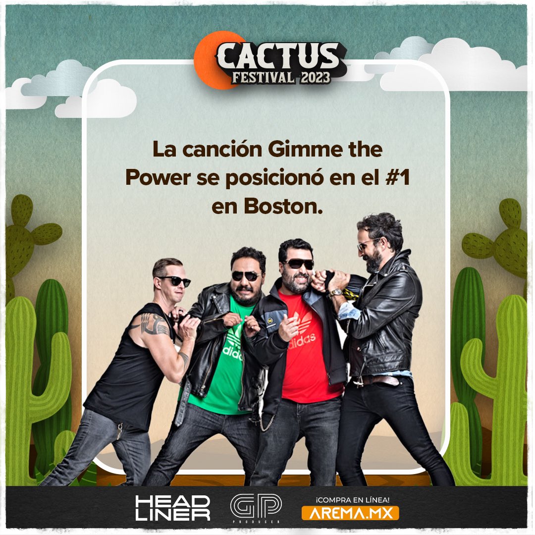 CactusFestival_'s tweet photo. MOLOTOV OFICIAL💥💣te espera para hacerte estallar con sus canciones este 30 de septiembre en el #CactusFestival🌵
🔥🎟Compra tus boletos  a través de Arema Ticket 👉 https://t.co/8ZF2m5TT4p

📍 Puntos de venta en Saltillo:
- JR Sombreros Allende, Eulalio Gutierrez y Padre Flores https://t.co/87NgHavv1V