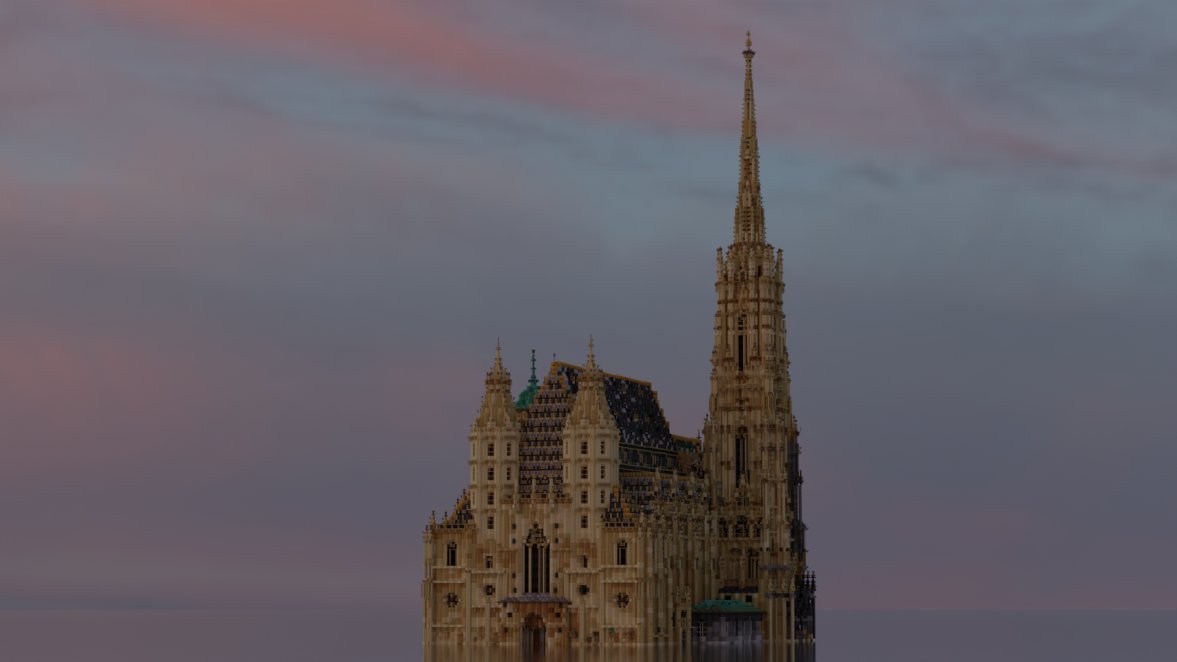 WaymerBTE's tweet photo. 🇦🇹 Stephansdom, Wien, Austria, built by me &amp; SoleSol06#0794 for the @BuildTheEarth_ project. 
Renders by me &amp; timtim7095 https://t.co/91Nq2bC2as