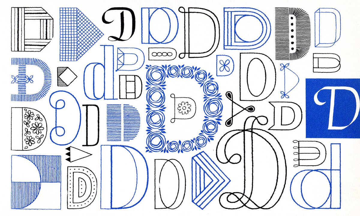 presentcorrect's tweet photo. Lettering for Stitchers (1973) – a beautiful array of type, designed to be sewn. Published in Sweden, the full alphabet/book is here: 
https://t.co/boIb9yZvK5 https://t.co/a2akKkcliT