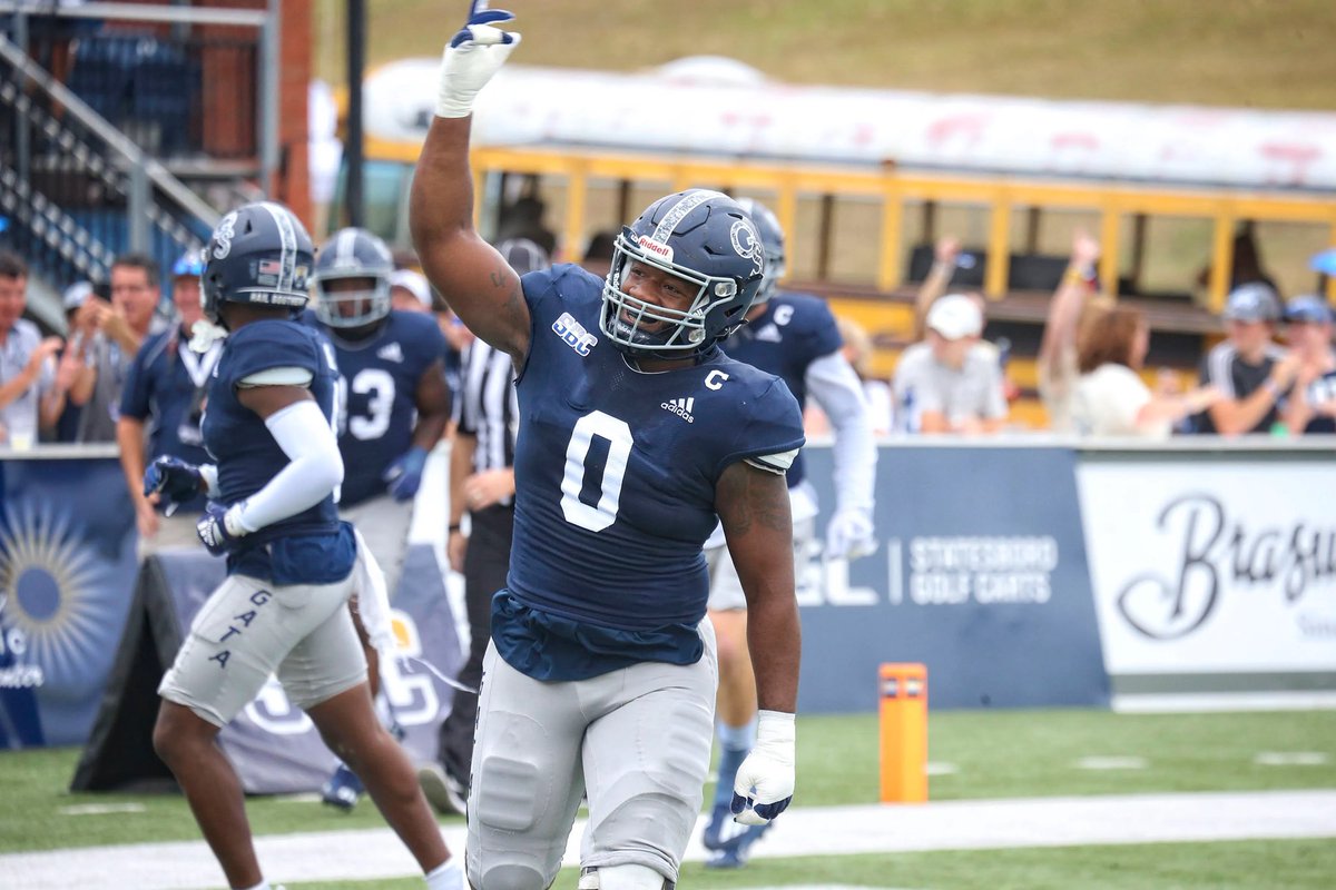 #AGTG Blessed to receive my first offer from Georgia Southern University ‼️🦅 @TurnerWest5 @Coach_FredM @CoachCoreySTC @CarterVikingsFB @HKA_Tanalski