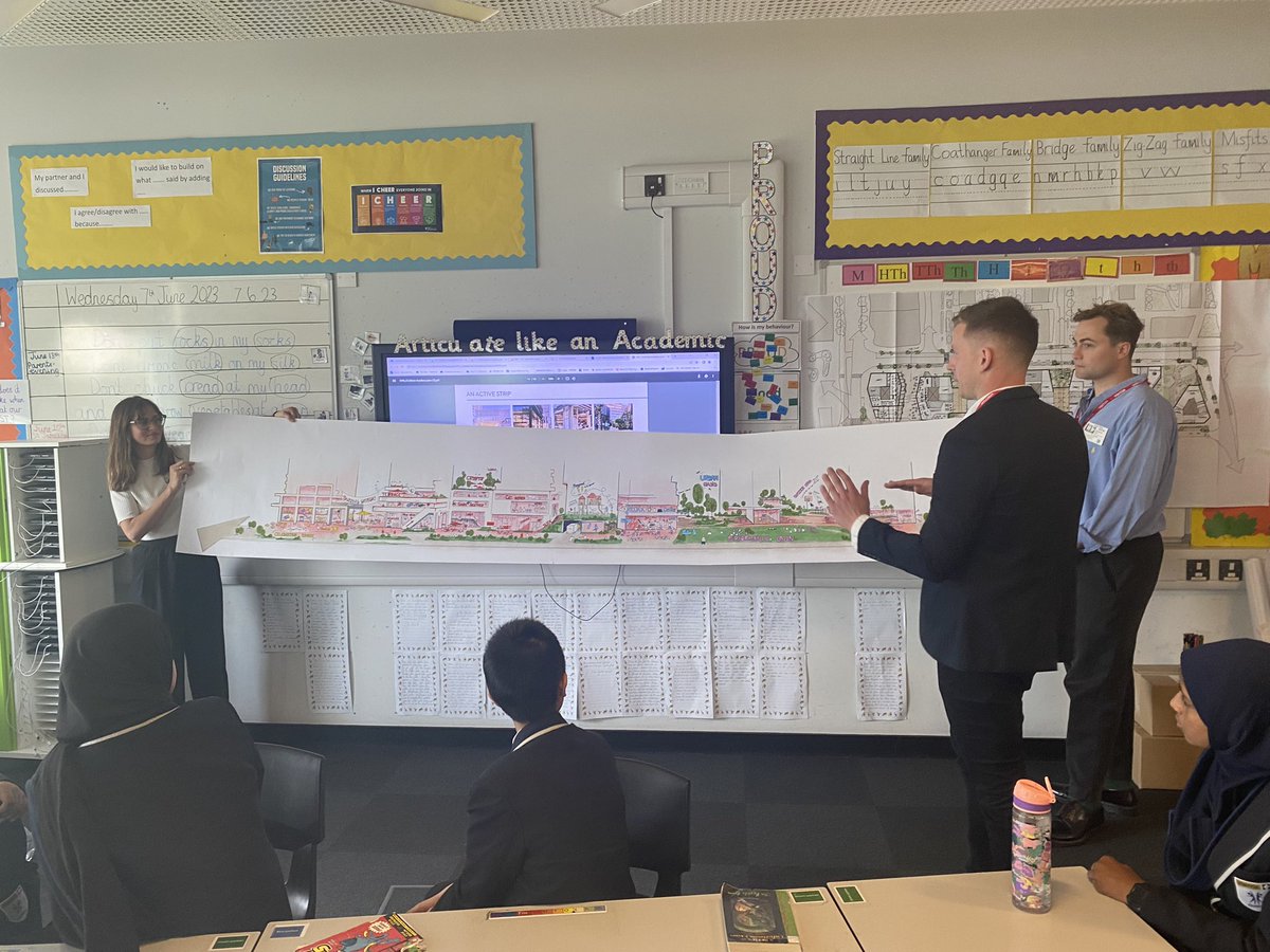 PrimaryChobham's tweet photo. Year 5&amp;6 had a workshop with @HadleyProperty today to share their ideas and thoughts on their upcoming development in the local area. They were fantastic representatives and had really good input to the session. 👏👏#communitychats #communityengagement https://t.co/ltgS1W6jWB