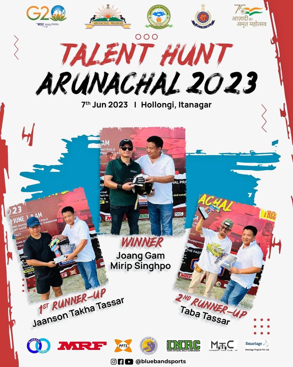 Winners - Talent Hunt Arunachal #DirectorateOfYouthAffairs <a href="/BlueBandSports/">Blueband Sports</a> <a href="/MRF_Racing/">MRF Racing</a>