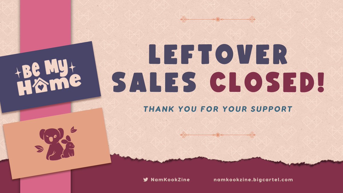🐨 LEFTOVER SALES ARE CLOSED 🐰

Thank you so much for all of the love and support you've given this zine. 💕 

Our shop is officially closed, so stay tuned for more news while we start wrapping things up! ✨