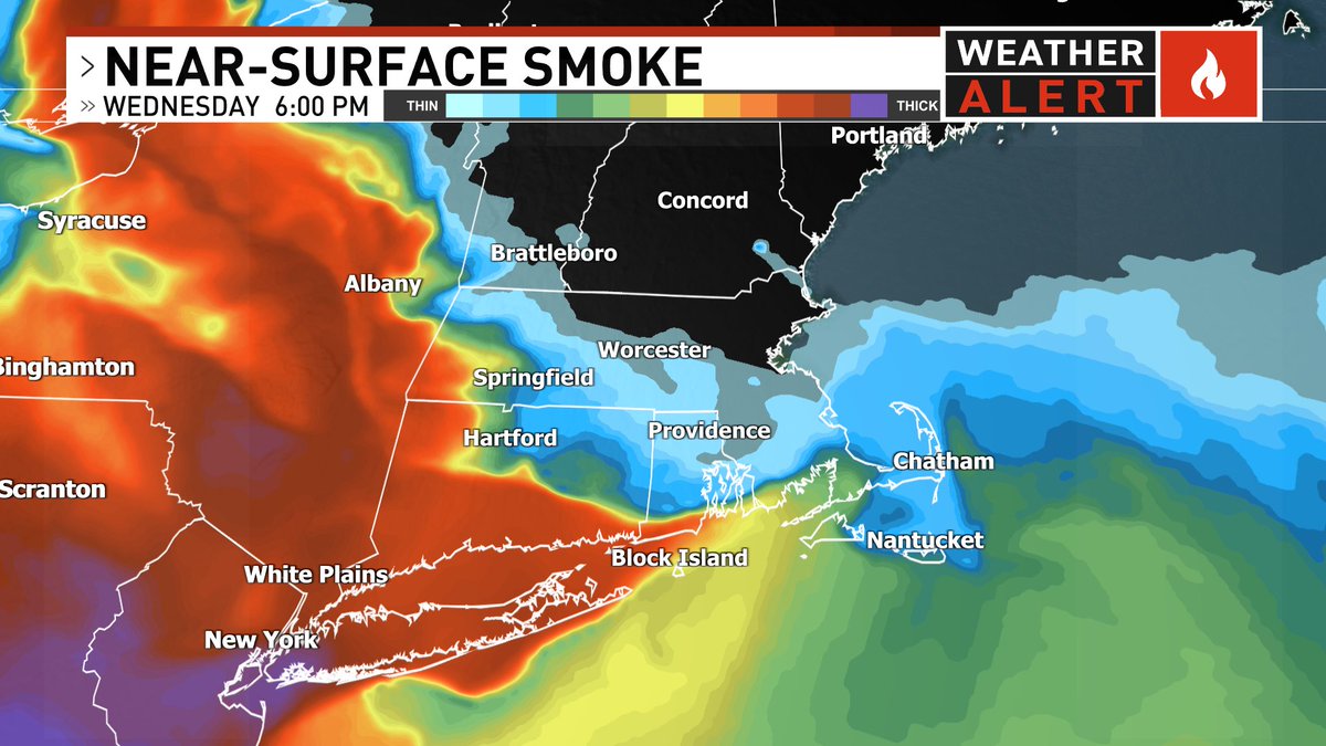 Doris_Weather's tweet photo. Dense, near-surface smoke remains mainly isolated to the south coast this evening. A slight shift in wind direction Thursday morning pushes that smoke inland. https://t.co/i2CW0vqB2d