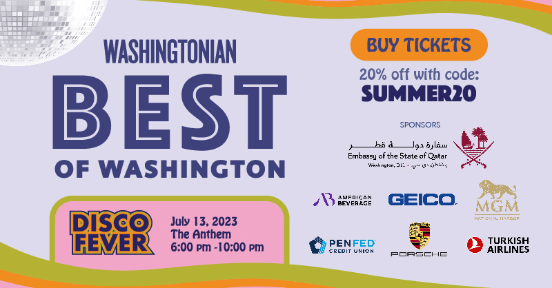 washingtonian's tweet photo. Get ready to boogie and light up the night at Best of Washington! We'll bring you an electrifying evening filled with irresistible food, refreshing drinks, and non-stop entertainment. 

✨ The deets ✨
📆 July 13TH at 6:00pm
📍 The Anthem
🎟 Get your tickets now