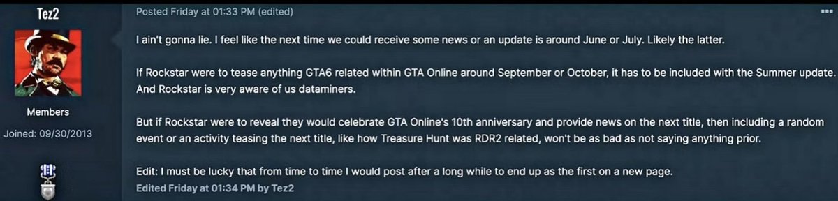 if TezFunz2 is right about about the incoming teasers, the next 2-3 months will be big for the Rockstar Games community and the people awaiting GTA 6 👀