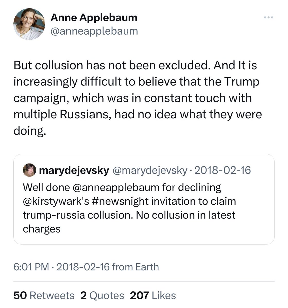 thevivafrei's tweet photo. @anneapplebaum Have you paid for your lies yet? https://t.co/uihIkrMCoI