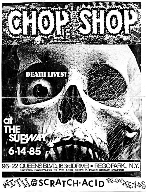 deathrockdotcom's tweet photo. Today in 1985: ChopShopScratchAcid @ The Subway, Rego Park NY #scratchacid #chopshop #nydr #vintagepunkflyers #todayin1985 #deathrock https://t.co/8Ywm9wrr4l