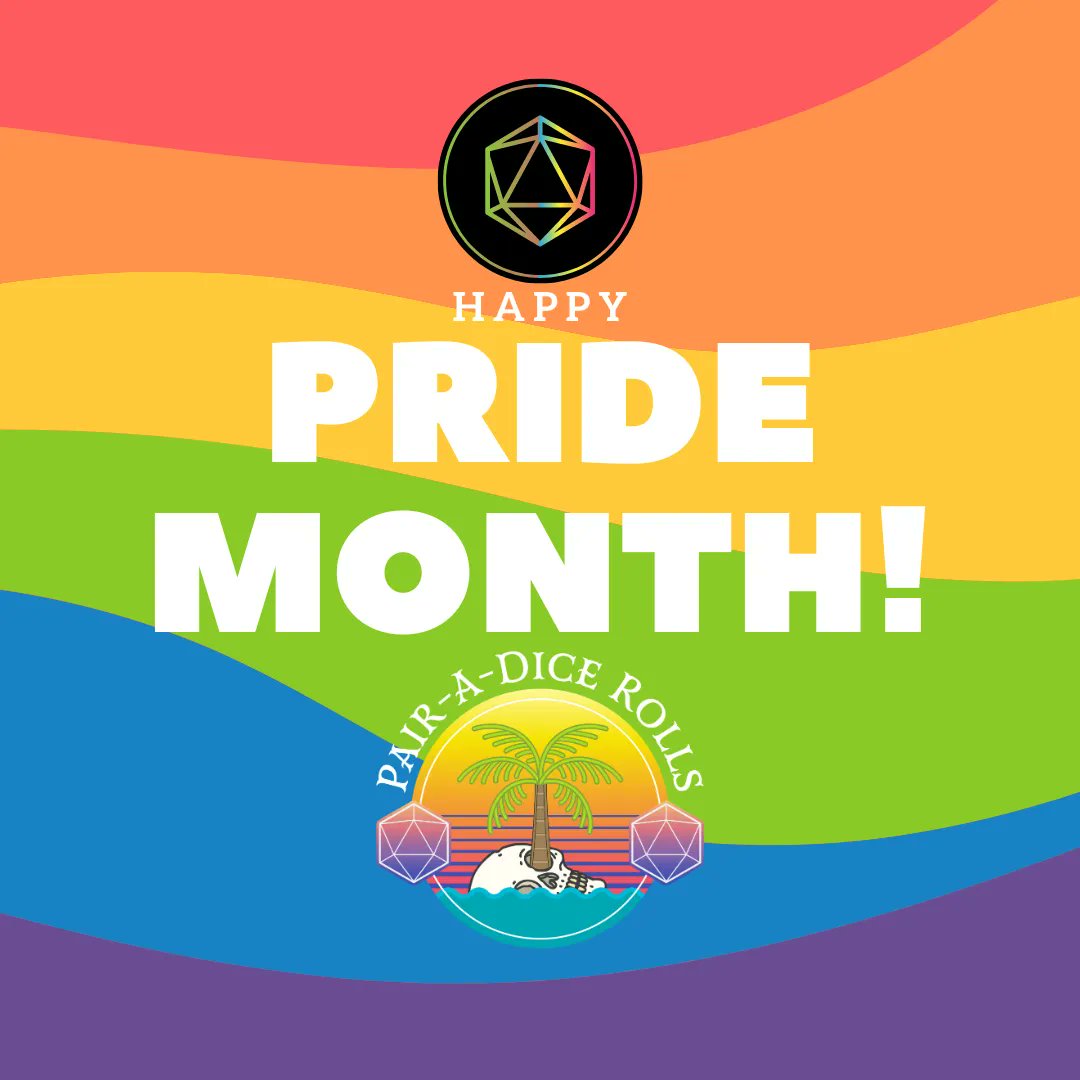 Happy #pridemonth from this #ttrpgfamily. Pair-a-Dice Rolls is ALWAYS a safe space for you to come and be yourself. 
buff.ly/43BIPJn 
#pride #Pride2023 #PrideMonth2023 #lgbtqplus #lgbtqia #lgbtq #podcast #TTRPGs #dnd #dungeonsanddragons