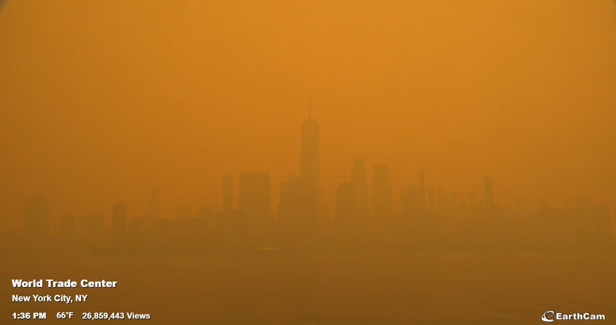 Air quality in New York City continues to get worse, flights delayed due to low visibility