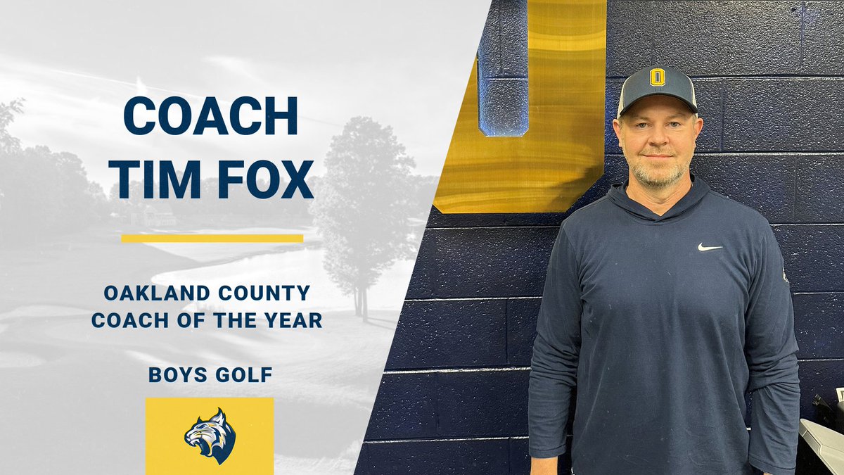 athletic_oxford's tweet photo. Congratulations to Oxford Head Varsity Boys Golf Coach Tim Fox who was named the Oakland County Boys Golf Coach of the Year! Coach Fox has done a great job with the program including being OAA White league champs &amp; other tournament championships! Congrats, Coach Fox. Go Wildcats! https://t.co/rq9MREYgZ0