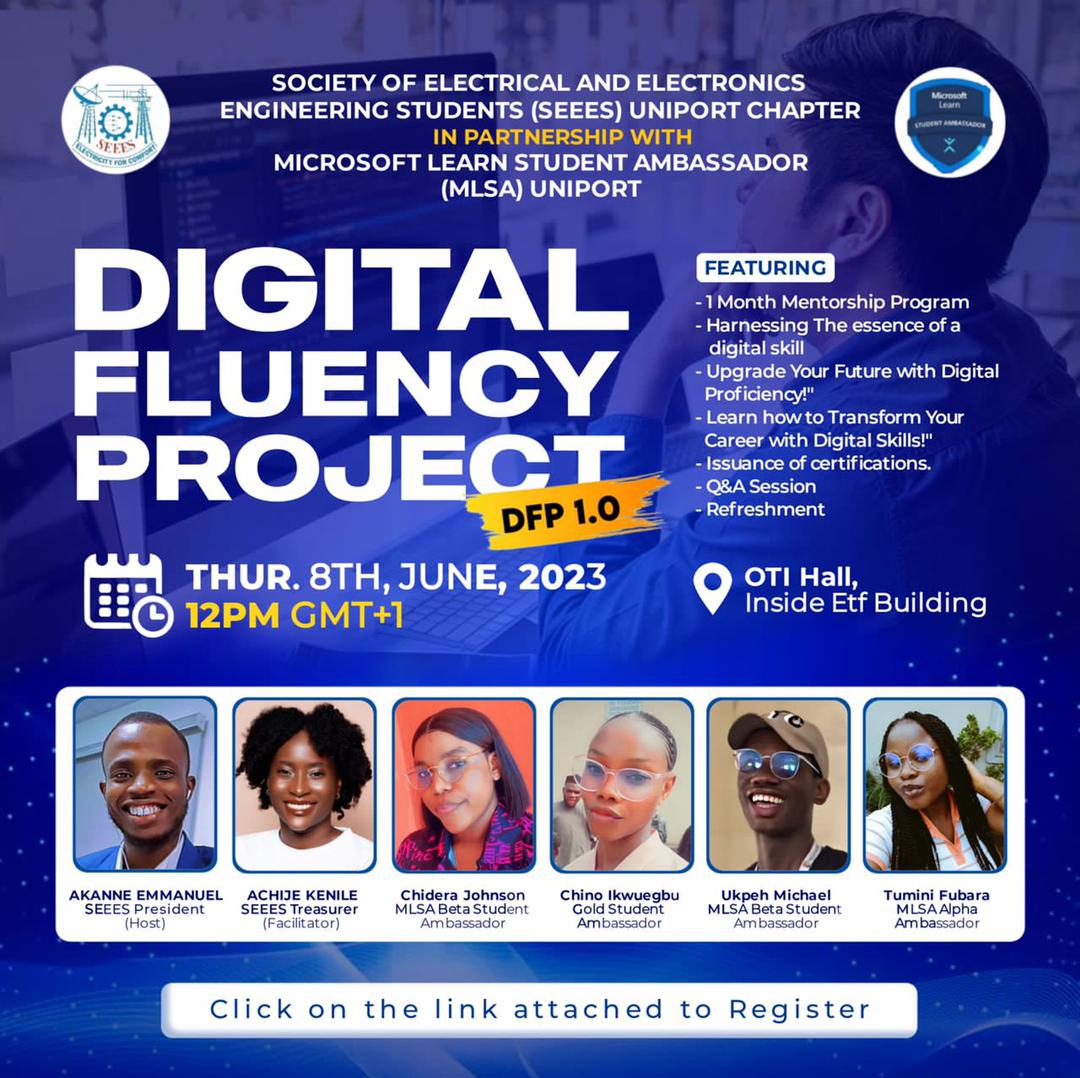 mlsauniport's tweet image. Few Hours to Digital Fluency Project
#DFP1.0

SEEES in Partnership with MLSA UNIPORT
Learning the opportunities in Azure, Power platform, Github, and Ms365

#studentcommunity 
#techUniport