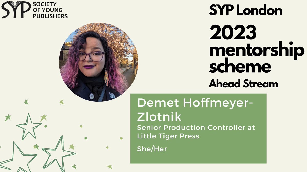 SYP_LDN's tweet photo. Demet Hoffmeyer-Zlotnik is a Senior Production Controller at Little Tiger. Born in Berlin, Demet came to London in 2015 for her masterโs in childrenโs literature and stayed to work in publishing. She previously worked for Imago Publishing as a Sales and Production Controller https://t.co/xy5biQF9MC