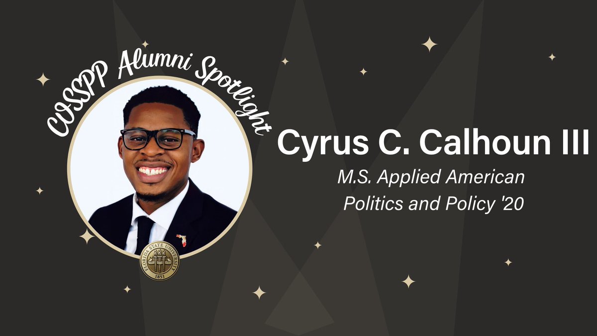 Cyrus C. Calhoun III – a graduate of the Master’s in Applied American Politics and Policy (MAAPP) program – was recently recognized as a recipient of the Future 5 Award from <a href="/accesstally/">Access Tallahassee</a> , a program of the Greater Tallahassee Chamber of Commerce. 

🔗: coss.fsu.edu/cosspp-alumni-…