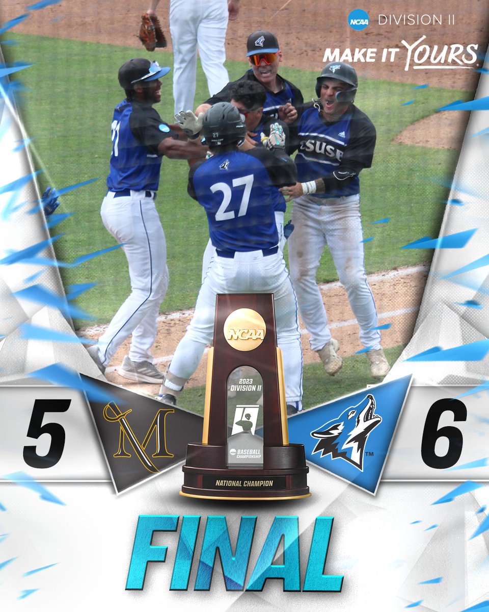 WOW! What a game! @csusbathletics plates three in the bottom of the ninth to advance to the semifinals of the #D2BSB Championship!

📰: on.ncaa.com/23D2BSB