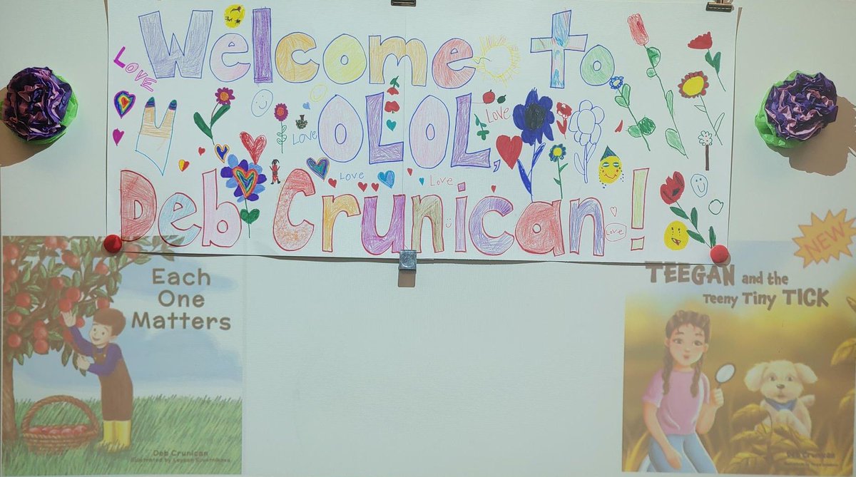 OurLourdes's tweet photo. A big thank you to Deb Crunican for coming and sharing her book Teegan and the Teeny Tiny TICK with some of our primary classes today. https://t.co/crzVgbrXFc