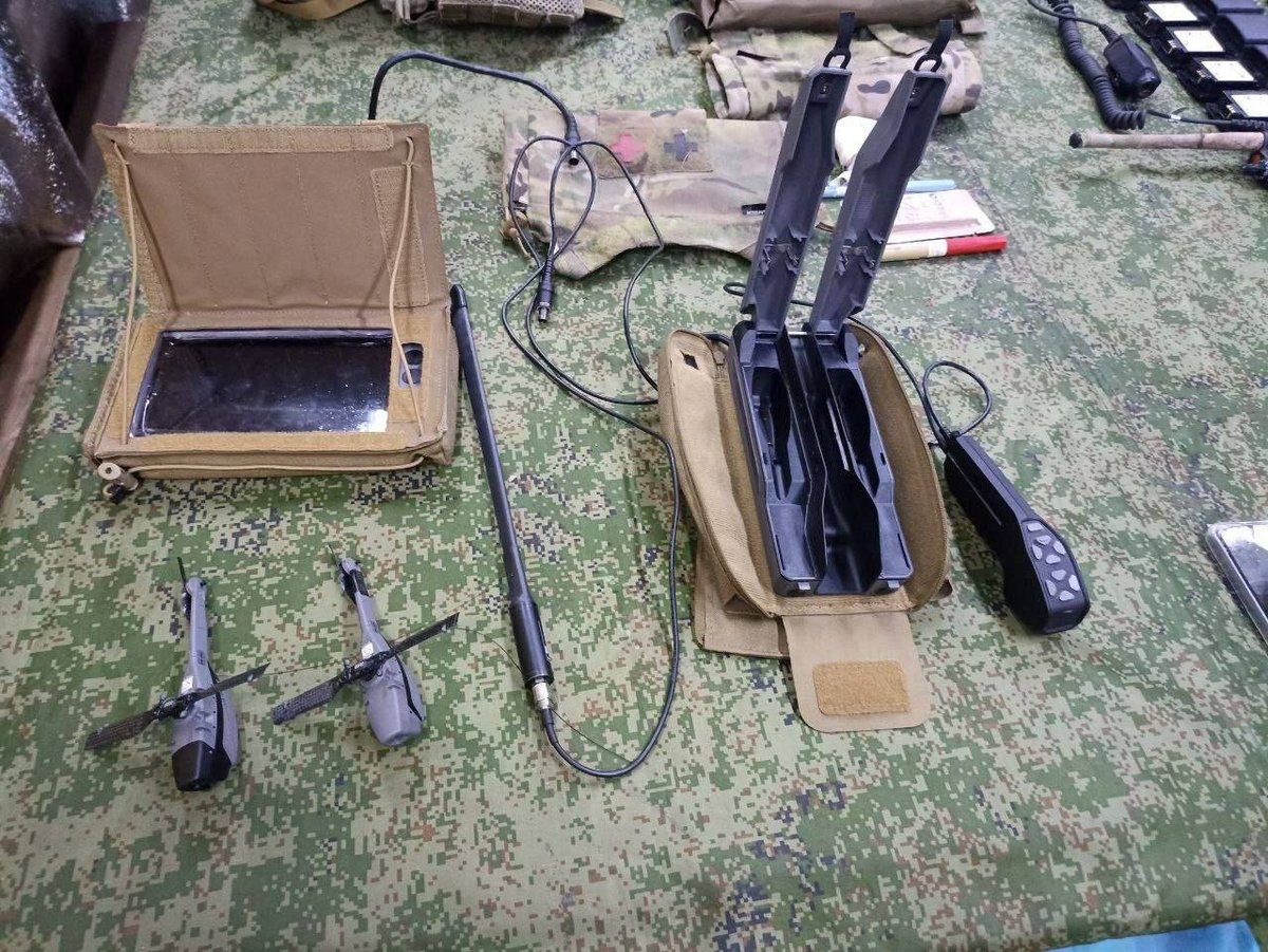 Russian forces capture rare Black Hornet Nano drones from Ukrainian backed militias in Belgorod region. 2 such drones with full command setup has been recovered. Each drone system costs around 200K USD!