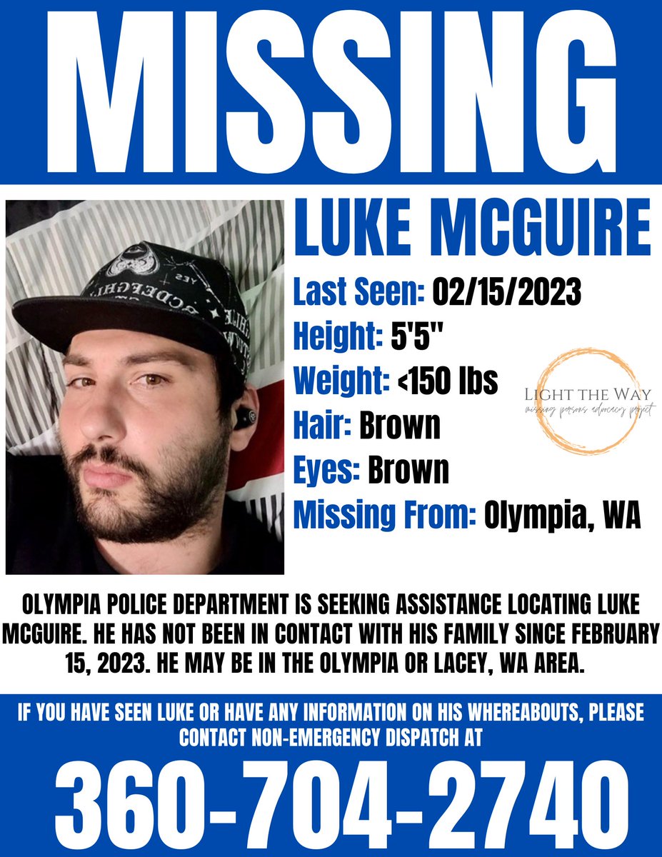 #MissingPosterMonday #Missing #Washington #LukeMcGuire #MondayMotivaton