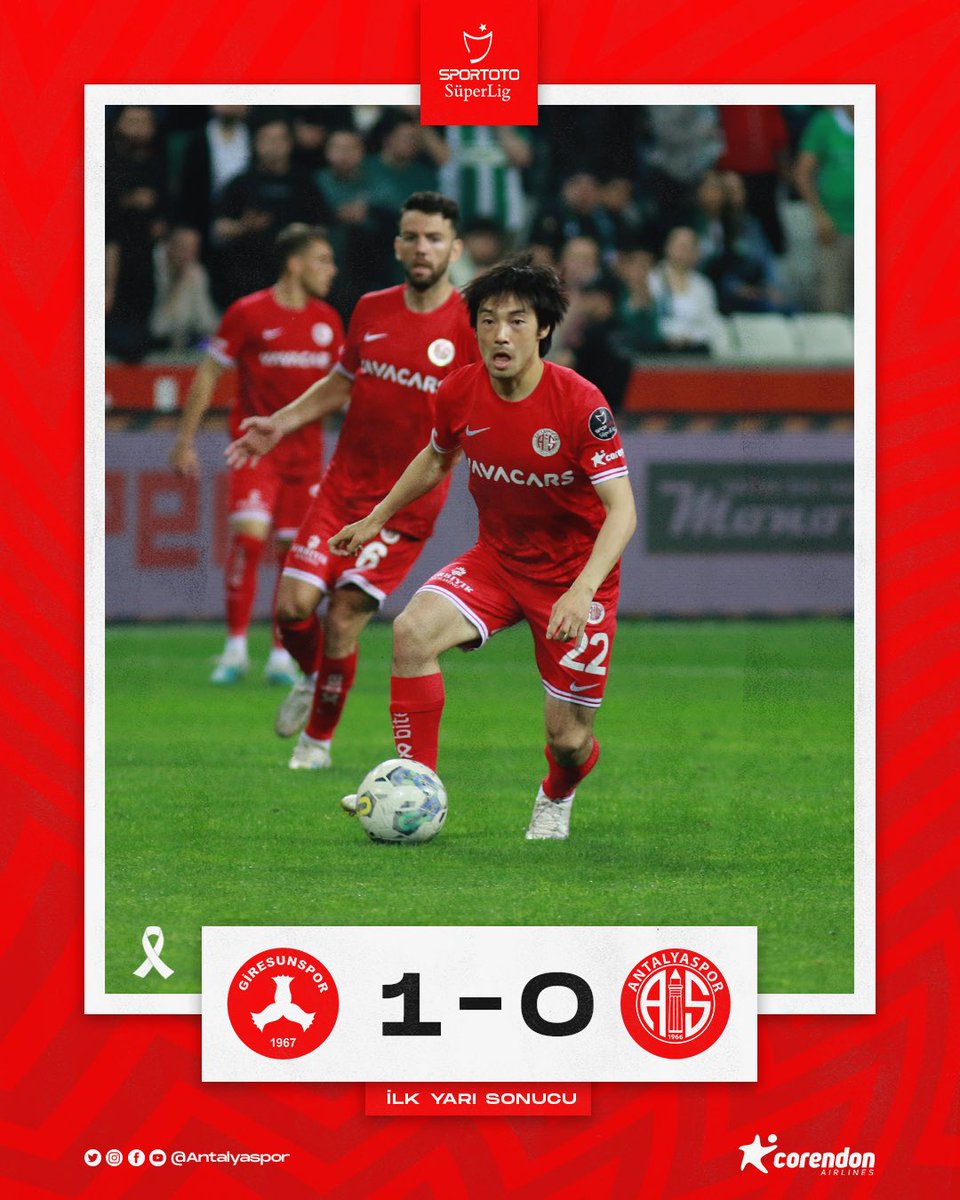 ⏱ Dk.45: İLK YARI SONUCU
B. Giresunspor 1-0 FTA Antalyaspor