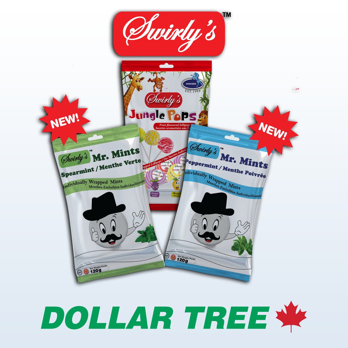 You asked and we delivered! Swirly's Mints and Lollipops available now across Canada at all the Dollar Tree locations! High quality candy at affordable prices!!

#candy #mints #dollartree #dollar