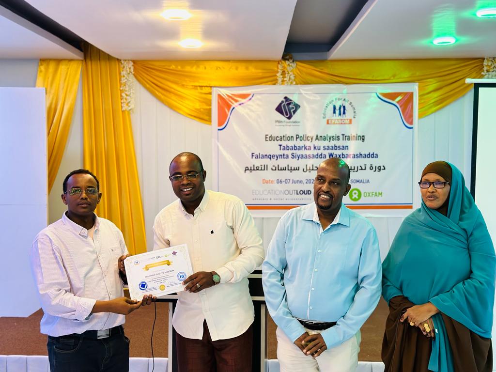 EFASOMSomalia's tweet photo. #EFASOM members today concluded a 2-day #training  on the #analysis of the #Education #Act. A number of 27 participants from #local organizations working in the country's education #services #participated. https://t.co/ccR3JcU7Yb