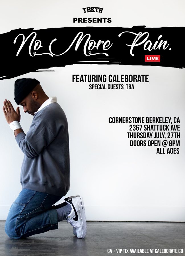FindingJoyCo's tweet photo. @CALEBORATE ‘s new project “No More Pain” is on the way very soon!! Experience it LIVE on Thursday, July 27th🙏🏾

Tickets: https://t.co/Yzo61dp3FS https://t.co/EMMo0T0sCv
