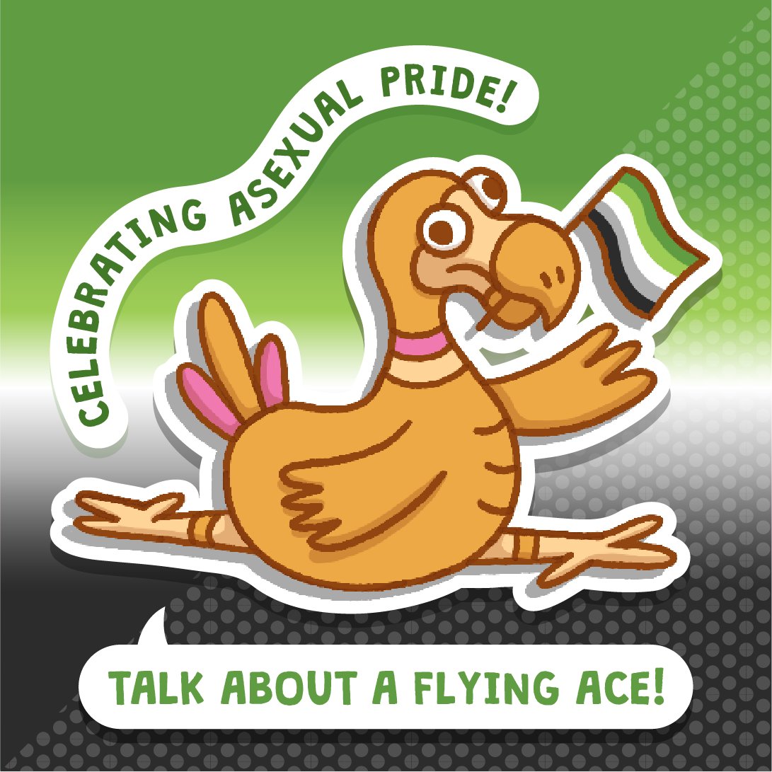 Sexuality and gender come in so many forms! For pride month we want to spotlight some of our LGBTQIA+ characters, starting with The Flying Dodo! Proudly flying solo and celebrating asexuality!

#area96 #dontdropthesandwich #mobilegame #gamedev #indiedev #indiegame #pride #asexual