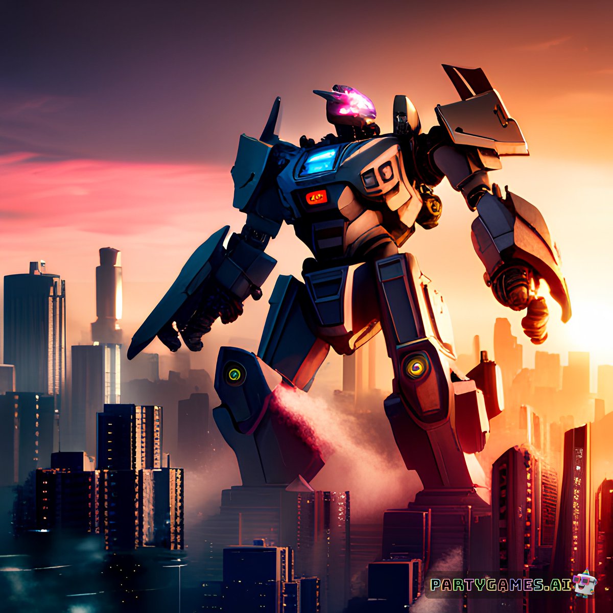 PartyGamesAI's tweet photo. Catch the awe-inspiring, CGI-style Mecha in Neo Tokyo 🤖🌃! Created on Sandbox: Canvas Mode with model SDXL. You're invited to re-imagine the scene on https://t.co/1HTlCQVWmW! 🎉 #AIGames #SandboxAI #PartyGamesAI 👀 FULL PROMPT is in the ALT TEXT! ✍ https://t.co/cLLSIYTGwd