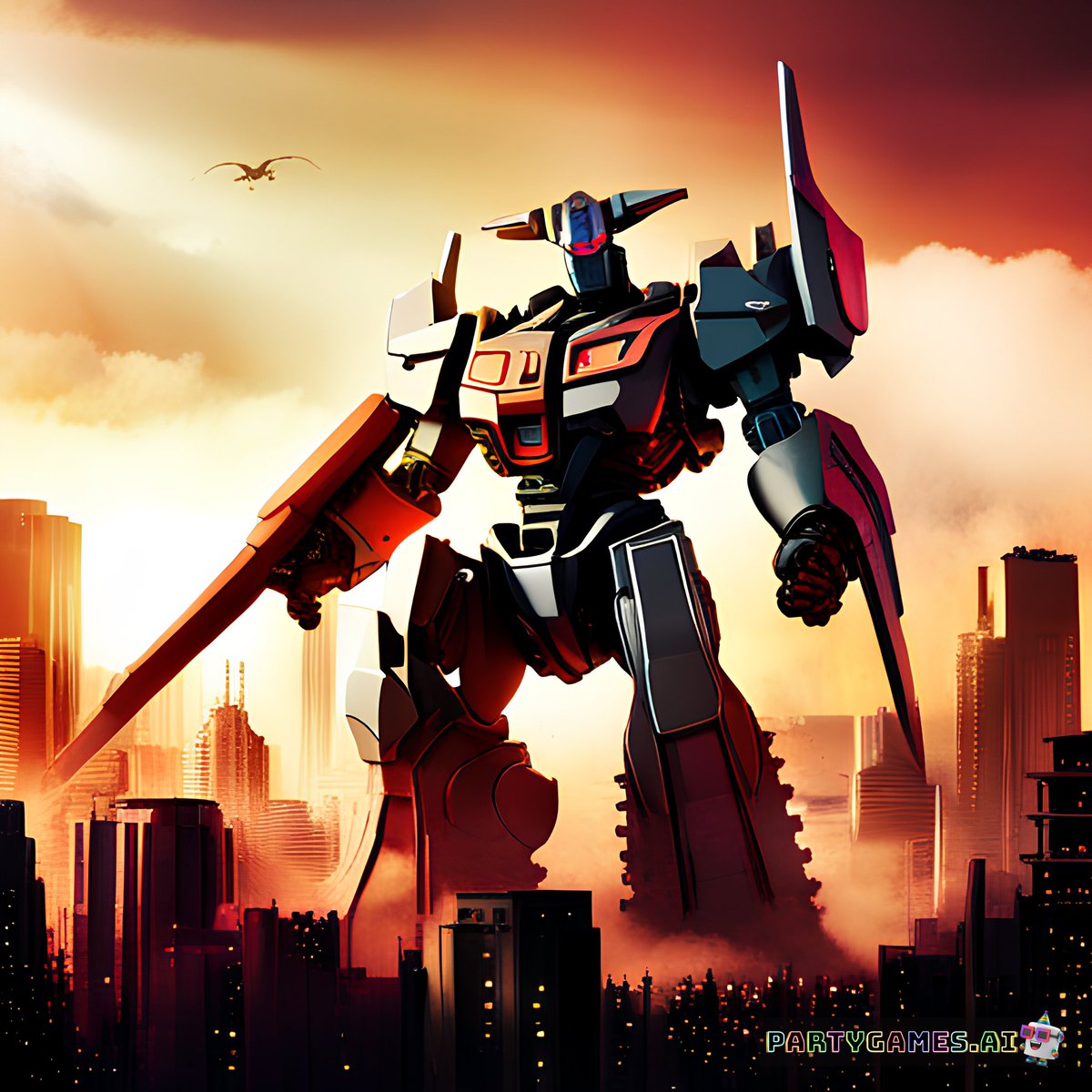 PartyGamesAI's tweet photo. Catch the awe-inspiring, CGI-style Mecha in Neo Tokyo 🤖🌃! Created on Sandbox: Canvas Mode with model SDXL. You're invited to re-imagine the scene on https://t.co/1HTlCQVWmW! 🎉 #AIGames #SandboxAI #PartyGamesAI 👀 FULL PROMPT is in the ALT TEXT! ✍ https://t.co/cLLSIYTGwd