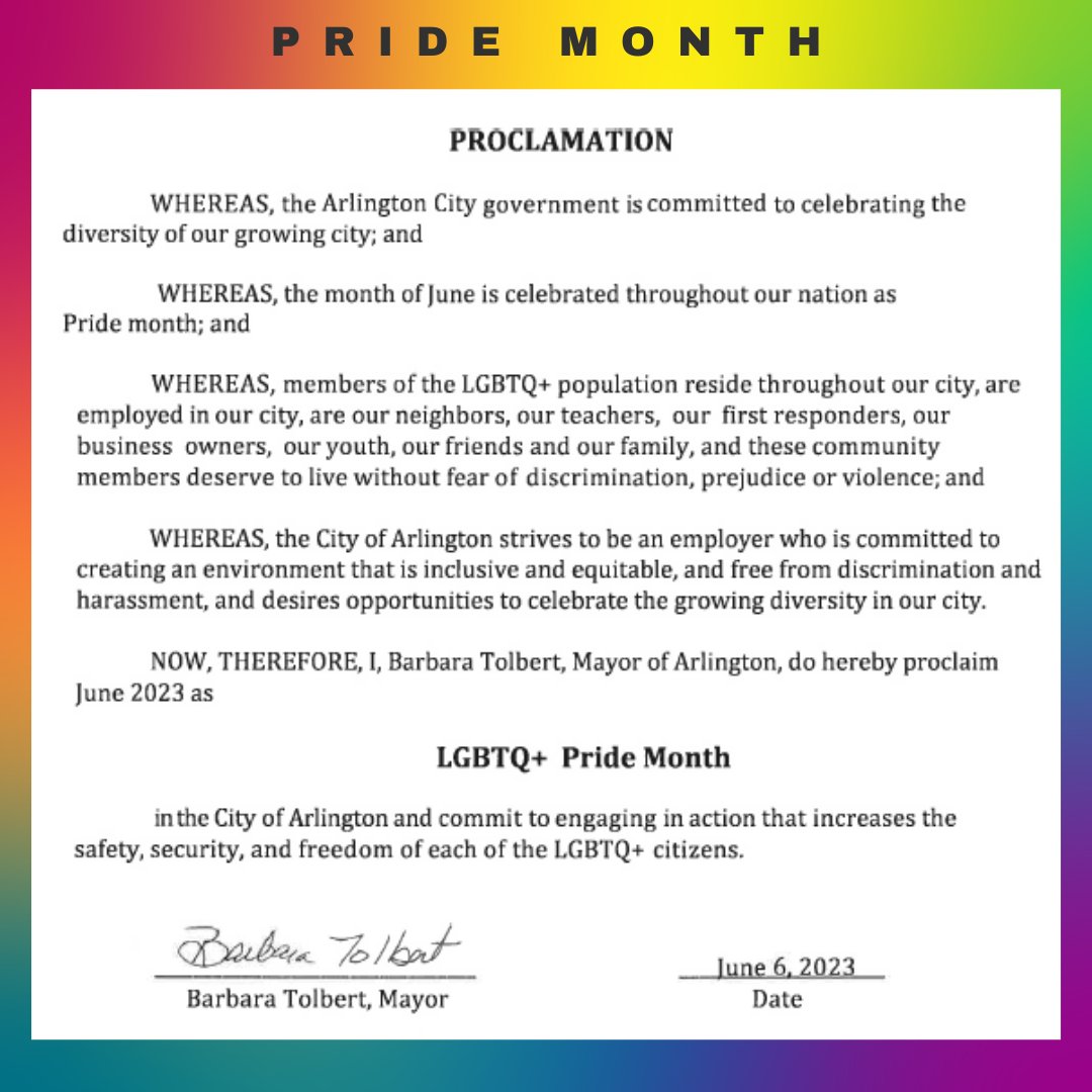 ArlingtonWA's tweet photo. June is Pride Month. Read the City of Arlington Proclamation below⬇️ https://t.co/nMixcORIex