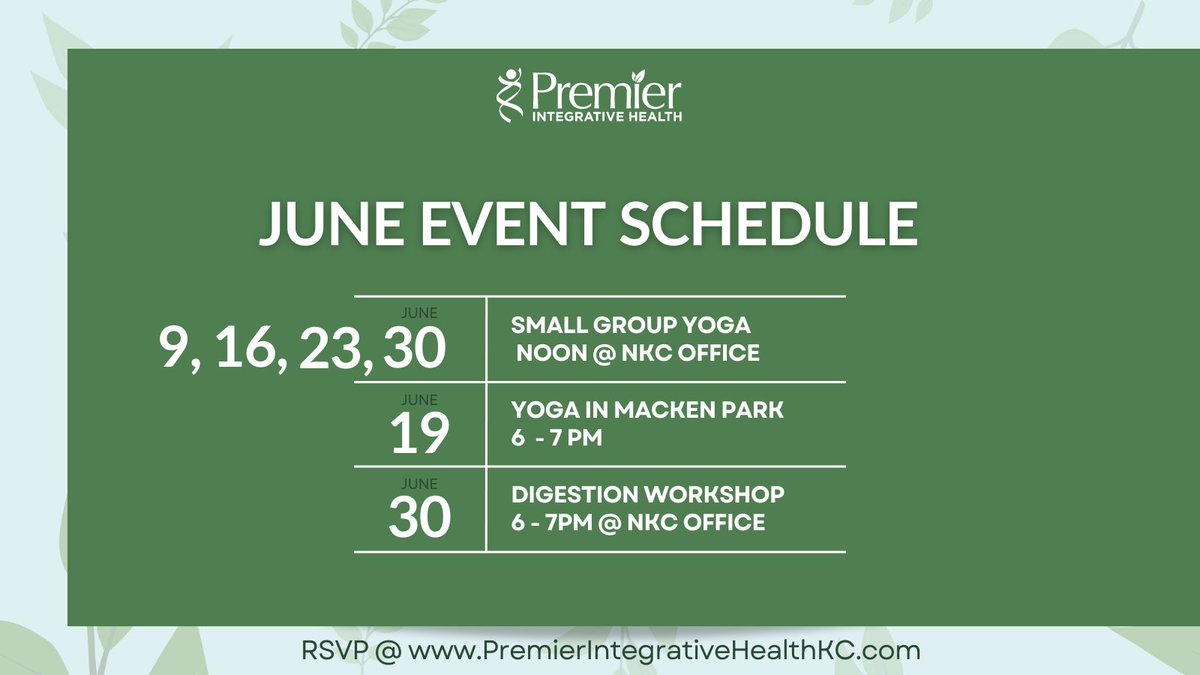 Clean air, clean eating, and yoga in the park (and office) are just what this functional medicine doctor orders. Here's our June community events. ALL are welcome! #exercise #digestion #yoga #functionalmedicine