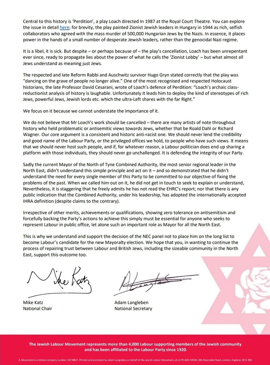 JewishLabour's tweet photo. Tonight we wrote honestly and openly to all Labour Councillors and MPs in the North East Combined Authority Area providing an explanation and context on why the highest standards are a responsibility in the Labour Party today. Read ⬇️ https://t.co/u9OFubUfDw