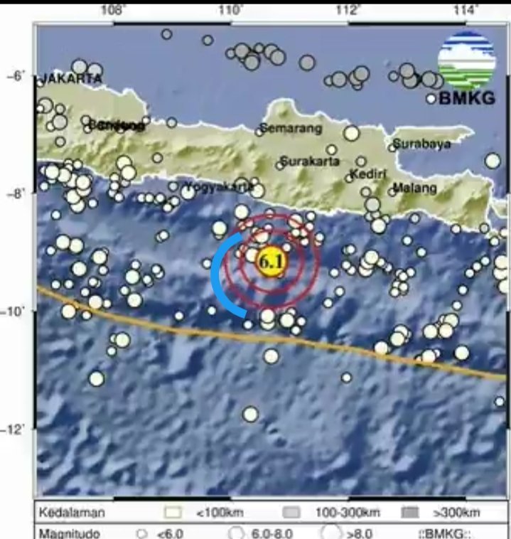 Gempa Mag:3.5, 08-Jun-2023 00:36:12WIB, Lok:8.80LS, 110.76BT (78 km BaratDaya PACITAN-JATIM), Kedlmn:10 Km #BMKG 
Tidak berpotensi Tsunami.