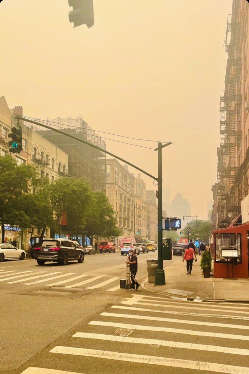 jarrettalfred's tweet photo. NYC has officially jaundiced. 
#CanadaFires https://t.co/TUmA3IFWAO
