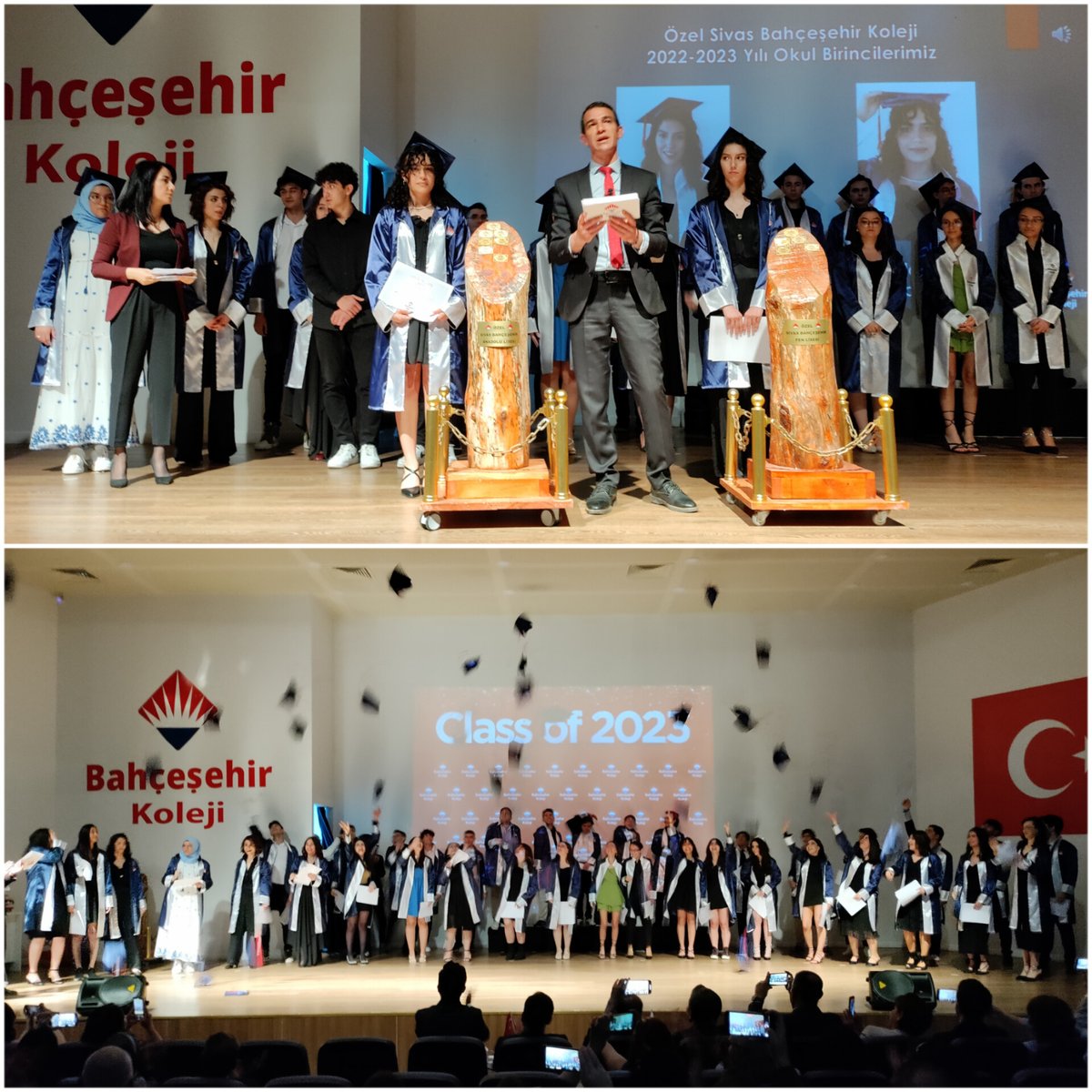 BahcesehirSivas's tweet photo. 12.sınıf öğrencilerimizin Mezuniyet törenini gerçekleştirdik. Velilerimize katılımları için çok teşekkür ederiz. Yolunuz açık olsun sevgili öğrencilerimiz 👩‍🎓🧑‍🎓
#bahcesehirkoleji
#basarisenintercihin 💫 https://t.co/czMnyoB79H