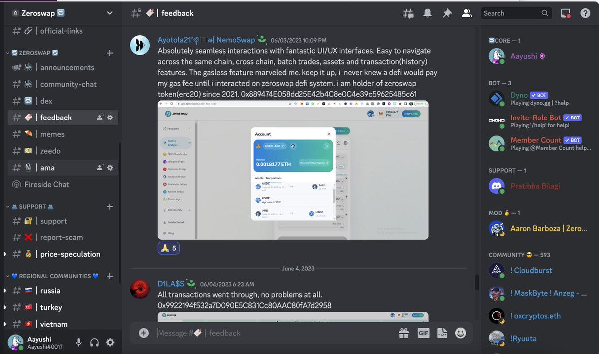 a17jain's tweet photo. 1000 𝗧𝗿𝘂𝗲 𝗙𝗮𝗻𝘀 𝗼𝗳 𝗭𝗲𝗿𝗼𝗦𝘄𝗮𝗽 

Often we are asked, why are you building a DEX Aggregator when there is a massive competition in the space, and 90% of market share already captured by one or two players. 

My answer to them is The pie is very large, as the pie grows with the industry adaption, even if we get 1% of the pie and a 1000s true fans; we will be successful. 

Sharing one fan's feedback on the #ZeroSwapDEX