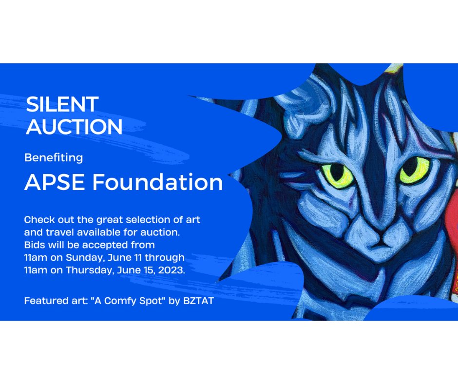 Announcing the #APSE2023 Silent Auction, benefiting the APSE Foundation. Check out the art &amp; travel items and get ready to place your bids. The auction with open on Sunday, June 11, 2023. You do not need to be in attendance in Columbus to participate!
32auctions.com/apse2023