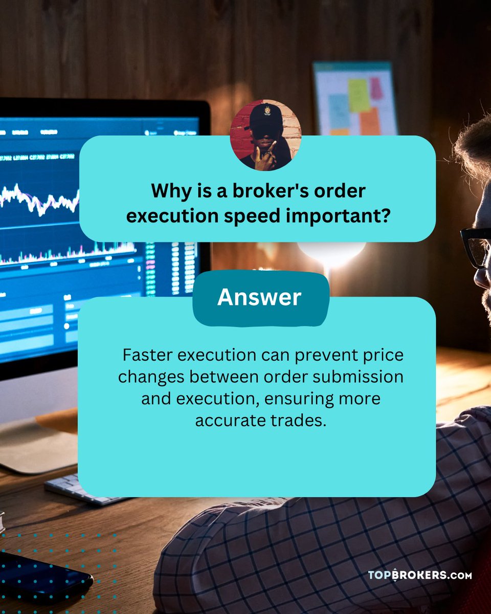 TopBrokersCom's tweet image. Fast order execution is key in trading. 📈 It&apos;s the difference between profit and loss, between opportunity seized and opportunity missed. In the blink of an eye, markets move. Make sure your broker can keep up! ⚡

#Trading #Investment #OrderExecution #BrokerSpeed #ForexTrading