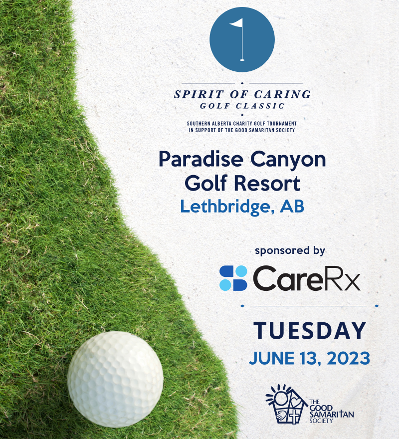 We're less than a week away from 2023 CareRx Southern Alberta Spirit of Caring Golf Classic! Thank you to all those who've signed up so far!

There's still time to chip in for seniors in need! Sign up today at: ow.ly/gRas50OsfSQ

#GoodSam #SpiritofCaring #golf #Lethbridge