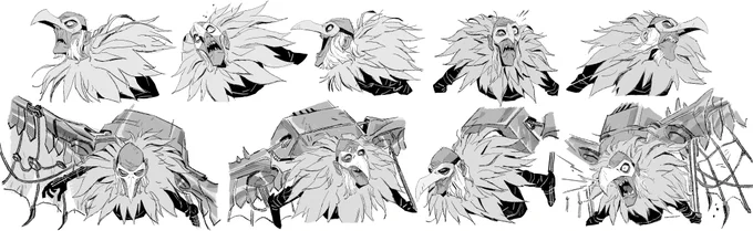 The Vulture expression sheet I did for #AcrossTheSpiderVerse📷