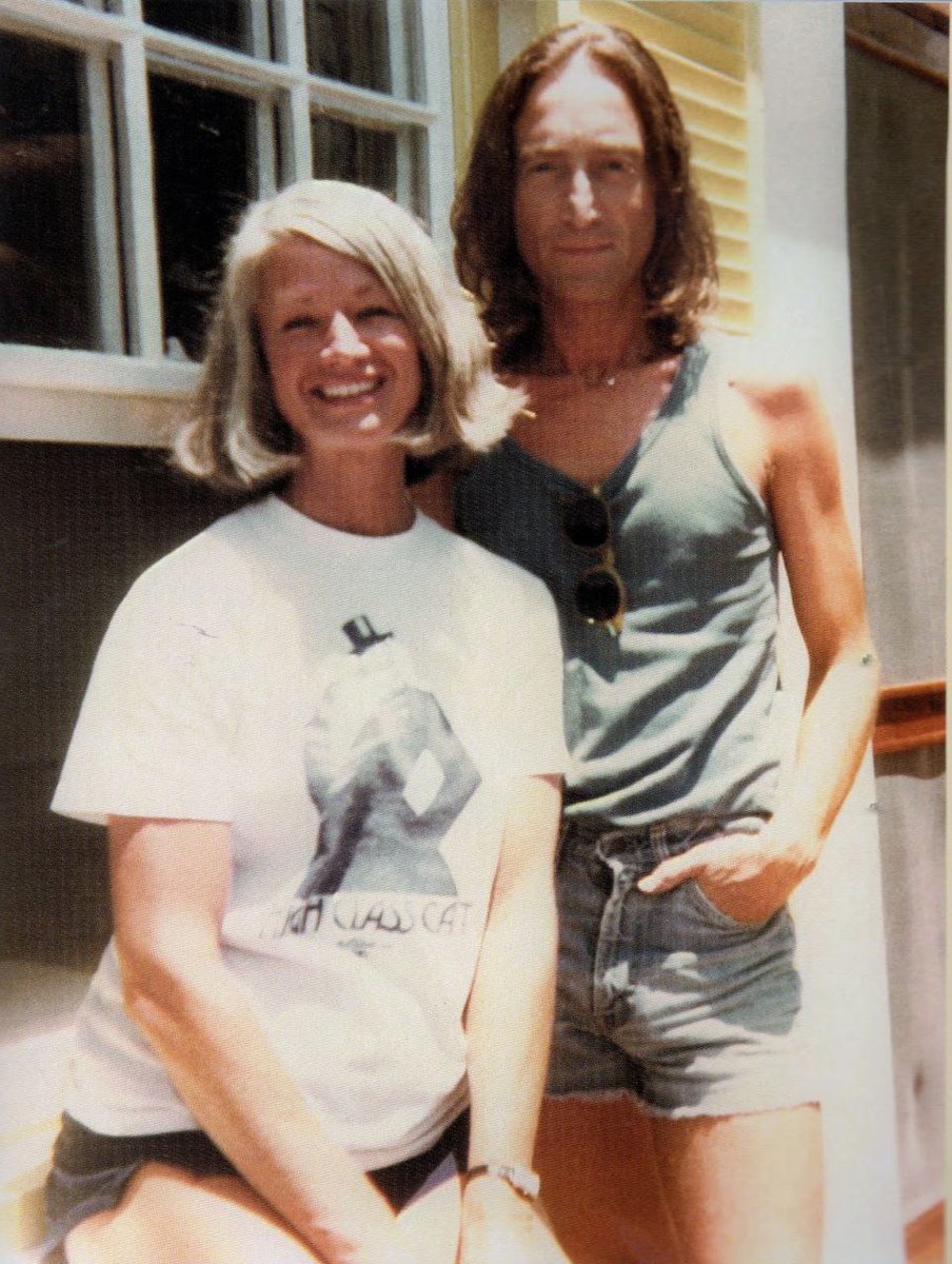 John Lennon and plastic artist Nancy Gosnell in Bermuda, 1980.