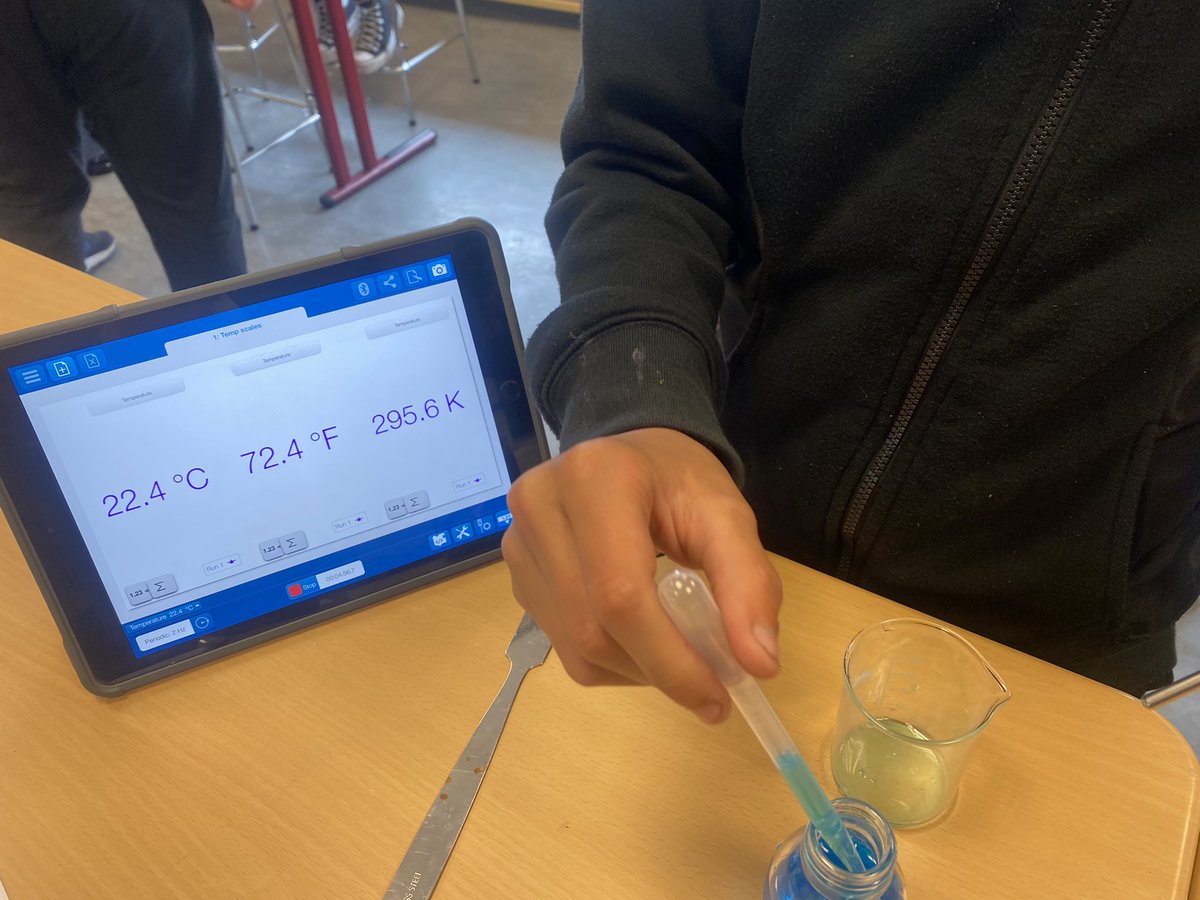 We had a busy day in science today 👩‍🔬👨‍🔬

We welcomed our P7s who participated in practical investigations💡 🎉🎊

We also continued our BGE investigations with S2 - 2.5 even got to work using our new digital thermometers which pair to our school iPads 👇 #DigitalTechnologies