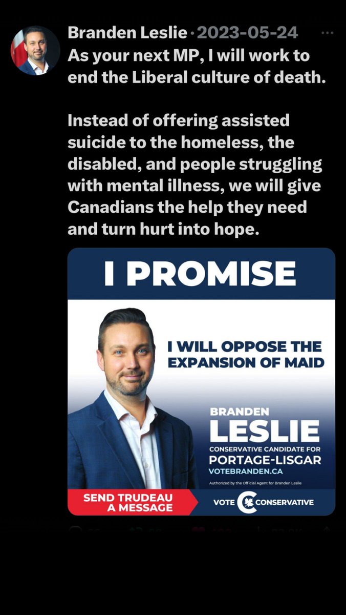 Harmony47383691's tweet photo. While Max Is Runnin Around Putting Up Bill Boards Puttin Up Signs On A Semi Branden Leslie Is Out There With The Real Issues Facing 🇨🇦 Today He’s Focusing On What The People Want Unlike Bernier Who Is Begging People To Vote For Him Bernier Is A #LibConArtist #VoteBrandenLeslie https://t.co/jiRyaVcHVc