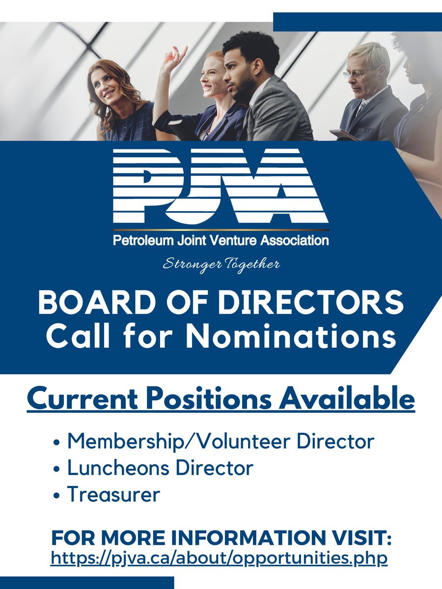 PJVA's tweet photo. The #PJVA requests a Call for Nominations to fill the following Board positions: Membership/Volunteer Director, Luncheon Director, and Treasurer. Each role has a minimum two-year commitment to the Board. For more info visit: https://t.co/p0eVZjn5YR https://t.co/RKx6tO1nOM