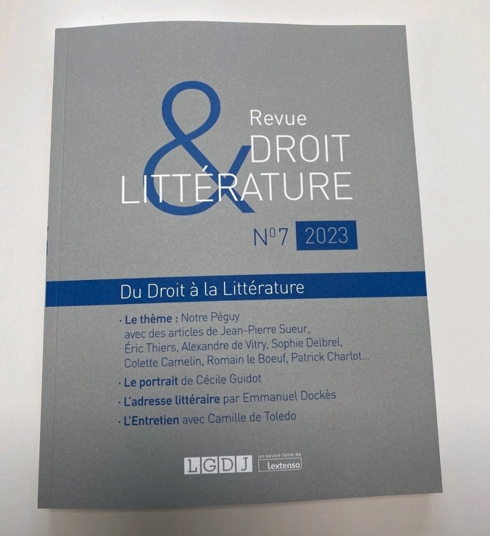 Très heureux de voir sortir ce beau numéro de Droit &amp; Littérature consacré à Péguy. Bravo à toute l'équipe
<a href="/Lextenso_ed/">Lextenso</a>